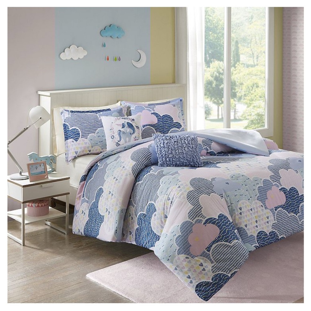 Dreamy Cloud Comforter Set - Blue and Pink